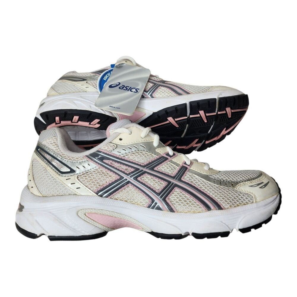 Asics Gel Saga Running Shoes White Silver Pink Womens 10 Athletic Gym T98CQ